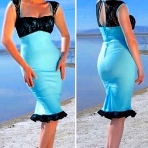 Pinup Couture Micheline Dress in Tiffany Blue in L